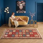 handgewebter Sumackkelim Afschar-Tabii aus Persien Maß 191x100 cm