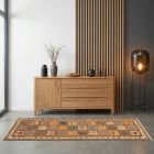 handgewebter Sumackkelim Afschar-Tabii aus Persien Maß 240x81 cm