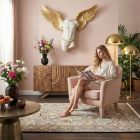 handgeknüpfter Orienteppich Kaschmir aus Indien Maß 214x157 cm