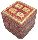 handgewebter Sumackkelim Afschar-Tabii-Sitzwürfel aus Persien Maß 46x46 cm